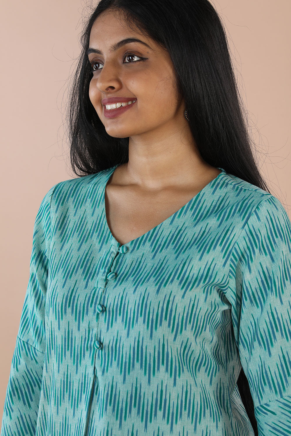 Image of Ikat  straight cut kurti