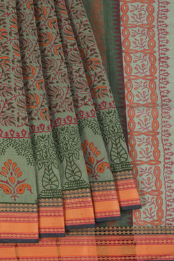 Collection of Hand block printed south cotton saree in a gallery layout