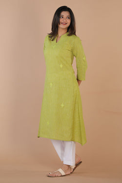 Collection of Ethnic woven striped kurti in a gallery layout