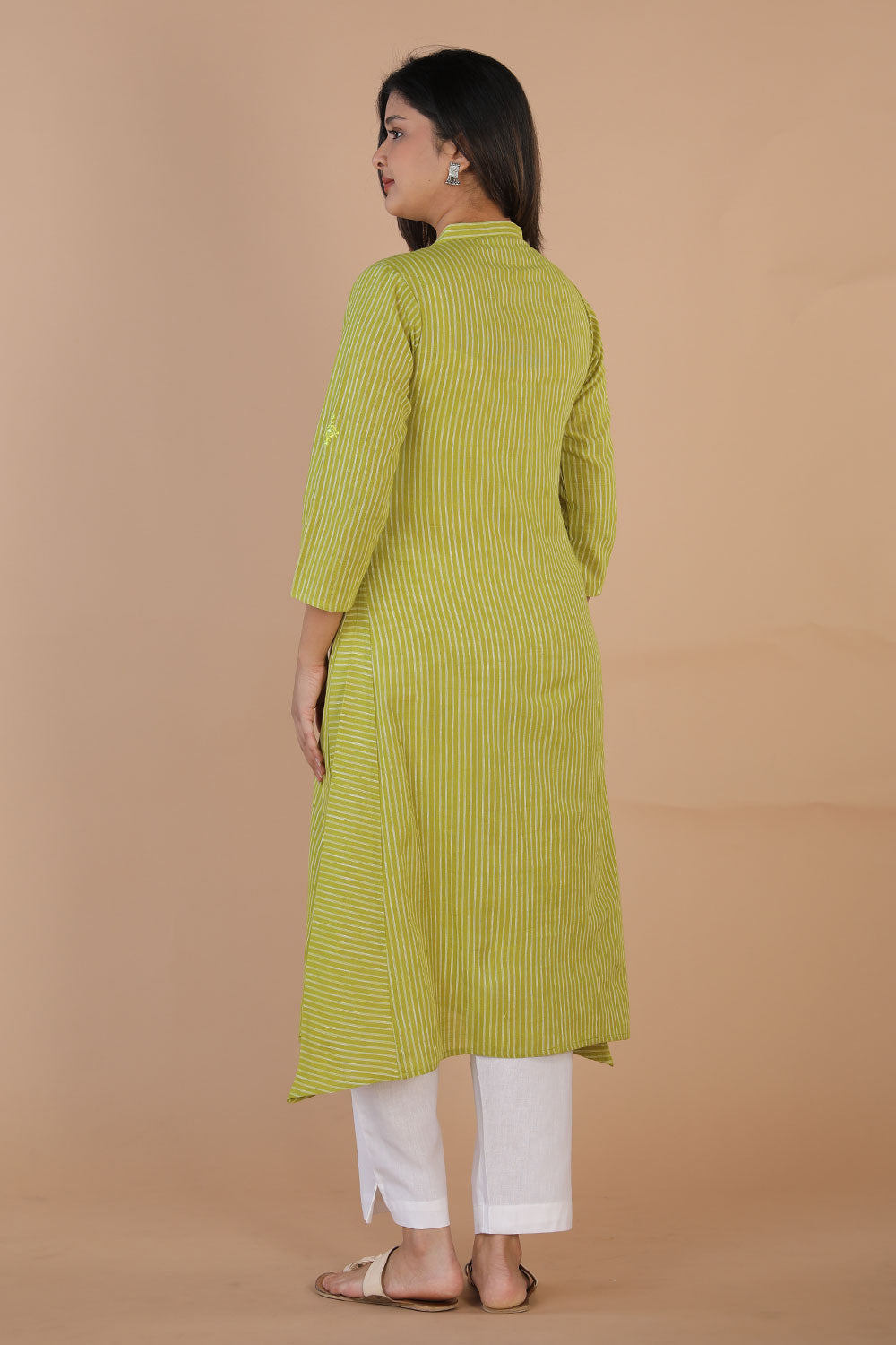 Collection of Ethnic woven striped kurti in a gallery layout