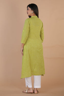 Collection of Ethnic woven striped kurti in a gallery layout