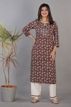 Collection of Bagru handblock printed kurti in a gallery layout