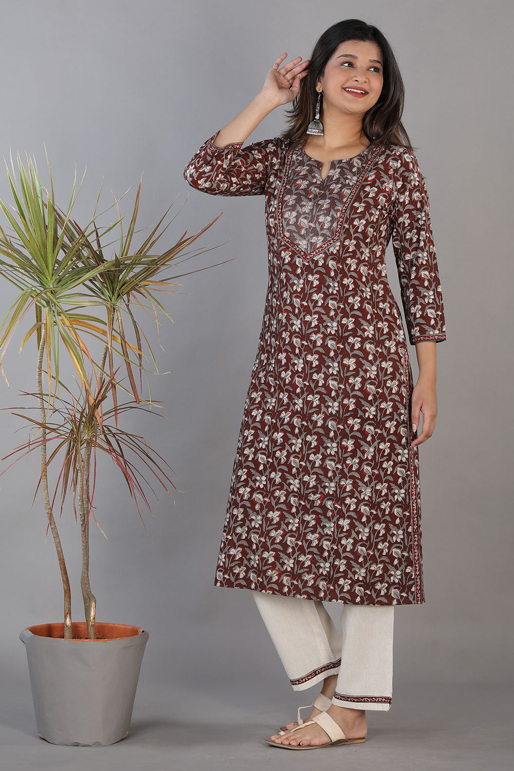 Collection of Bagru handblock printed kurti in a gallery layout