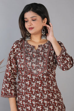 Collection of Bagru handblock printed kurti in a gallery layout