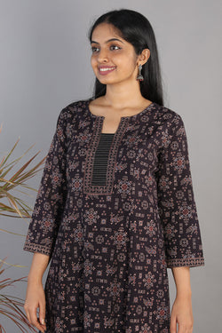 Image of Ajrakh handblockprinted kurta