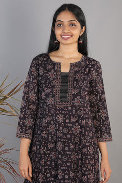 Collection of Ajrakh handblockprinted kurta in a gallery layout