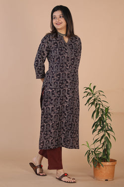 Collection of Ajrakh handblockprinted kurta in a gallery layout