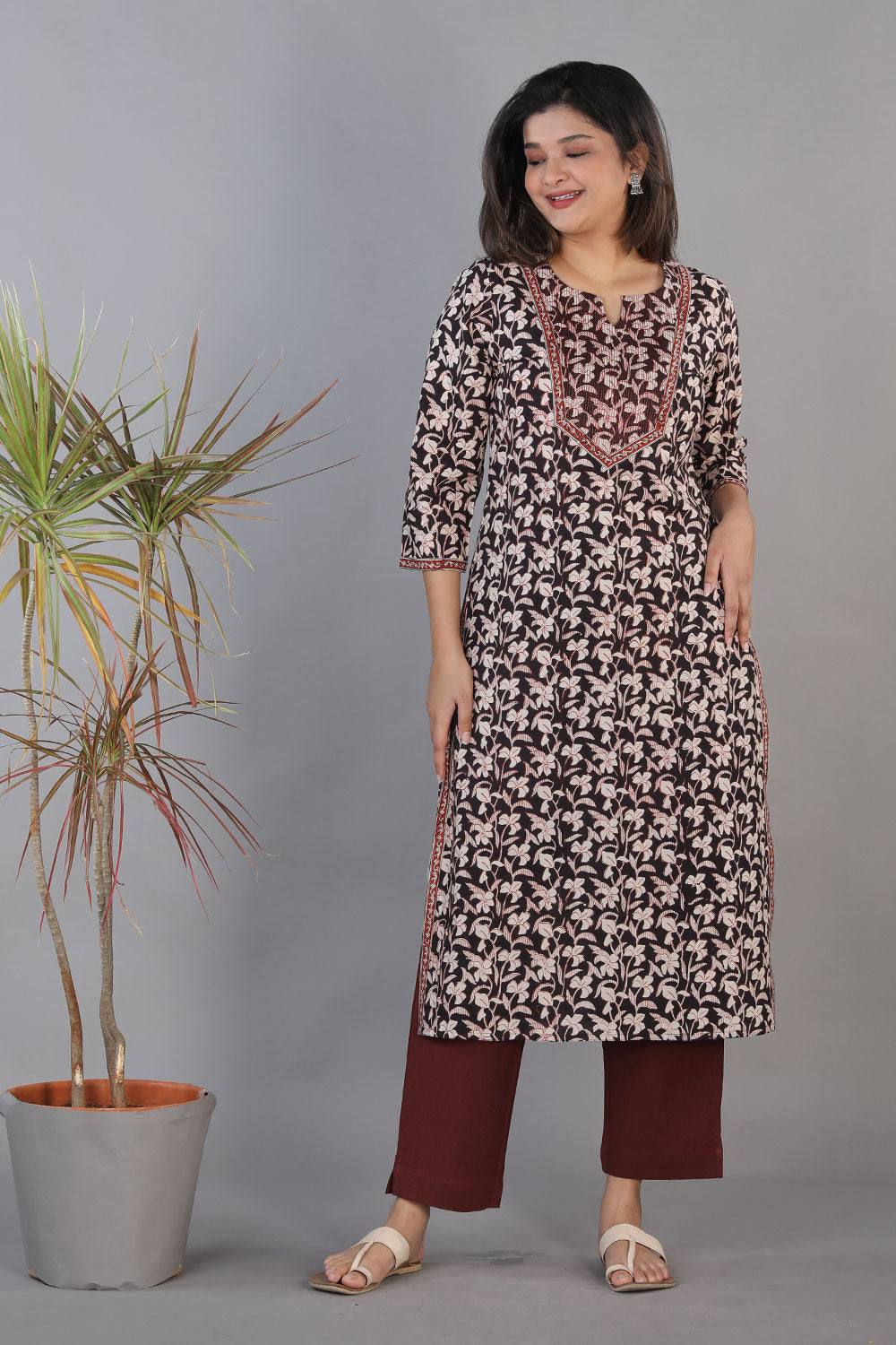 Collection of Bagru handblock printed kurti. in a gallery layout