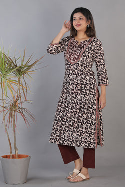 Collection of Bagru handblock printed kurti. in a gallery layout