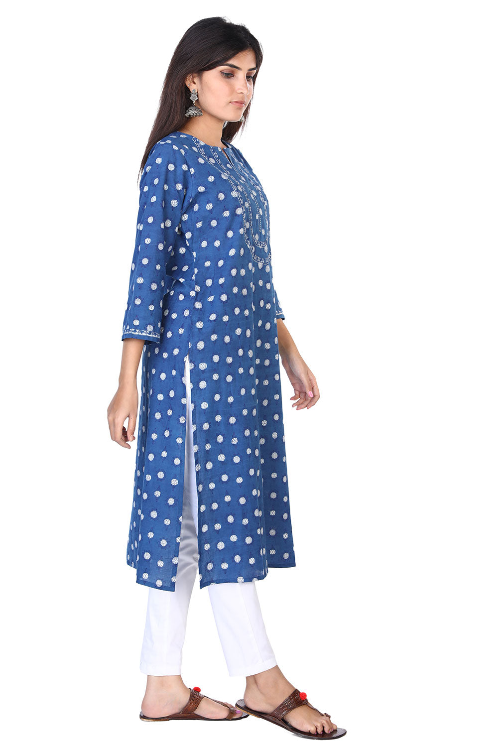 Bagru hand block printed straight fit pure cotton Kurti