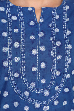 Image of Bagru hand block printed straight fit pure cotton Kurti