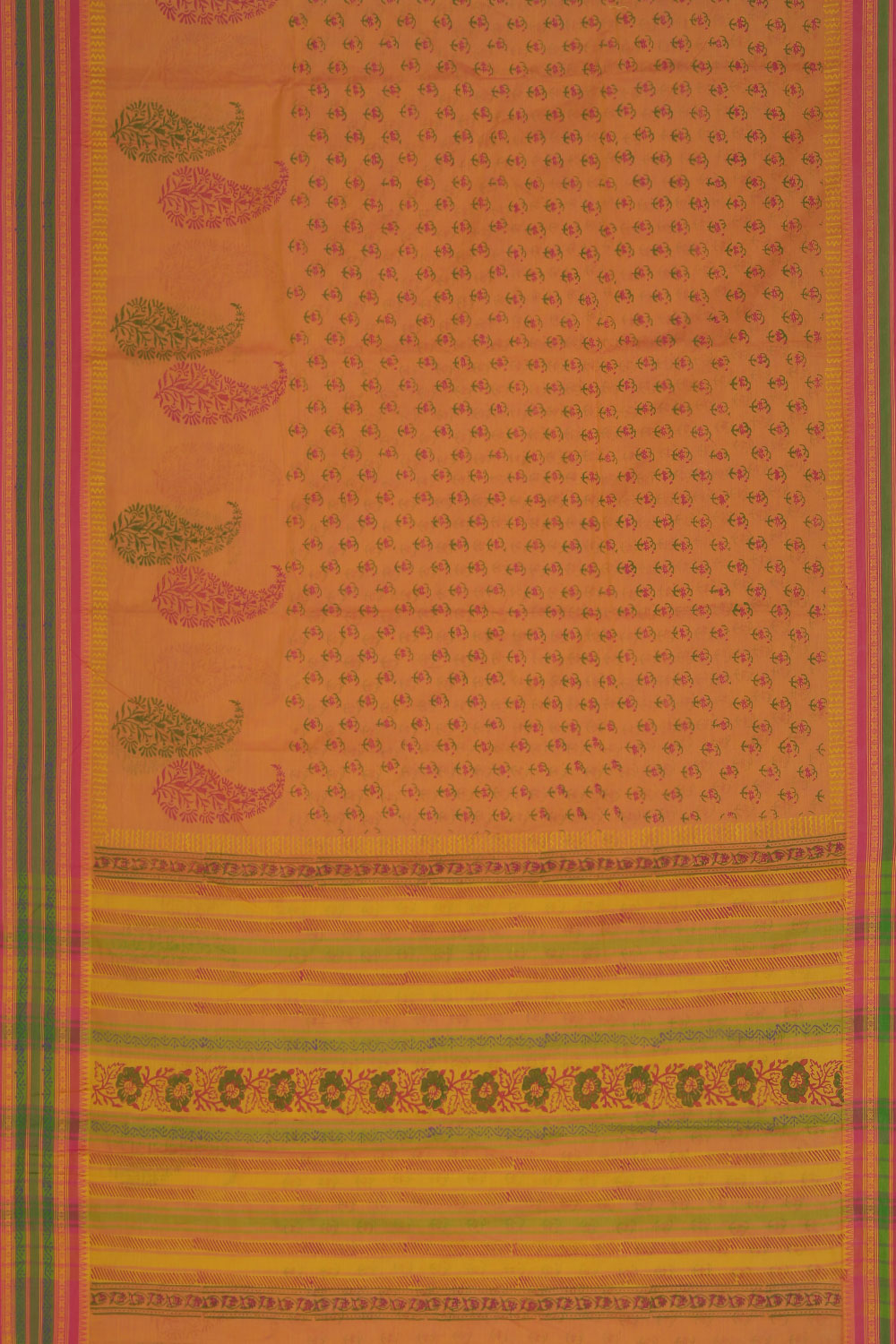 Collection of Hand block printed cotton saree in a gallery layout