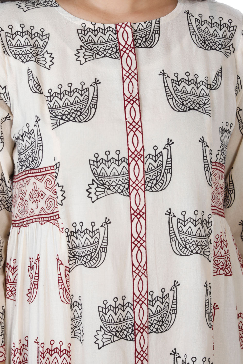 Bagh hand block printed pure cotton gathered dress