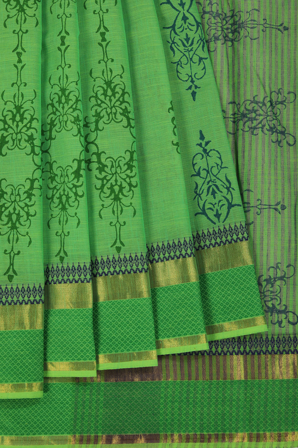 Collection of Hand block printed south cotton saree in a gallery layout