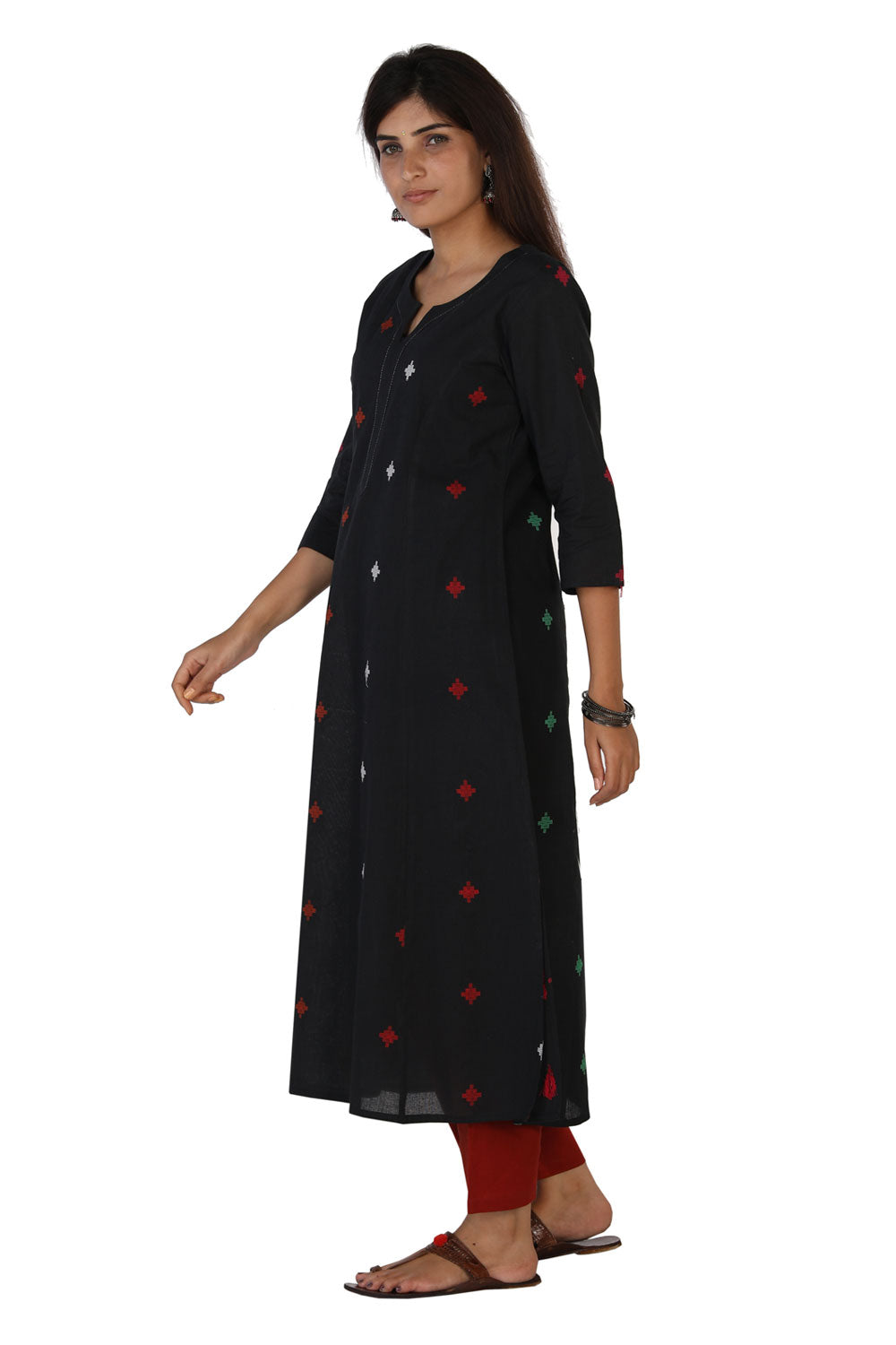 Collection of Multi weave black woven kurti. in a gallery layout