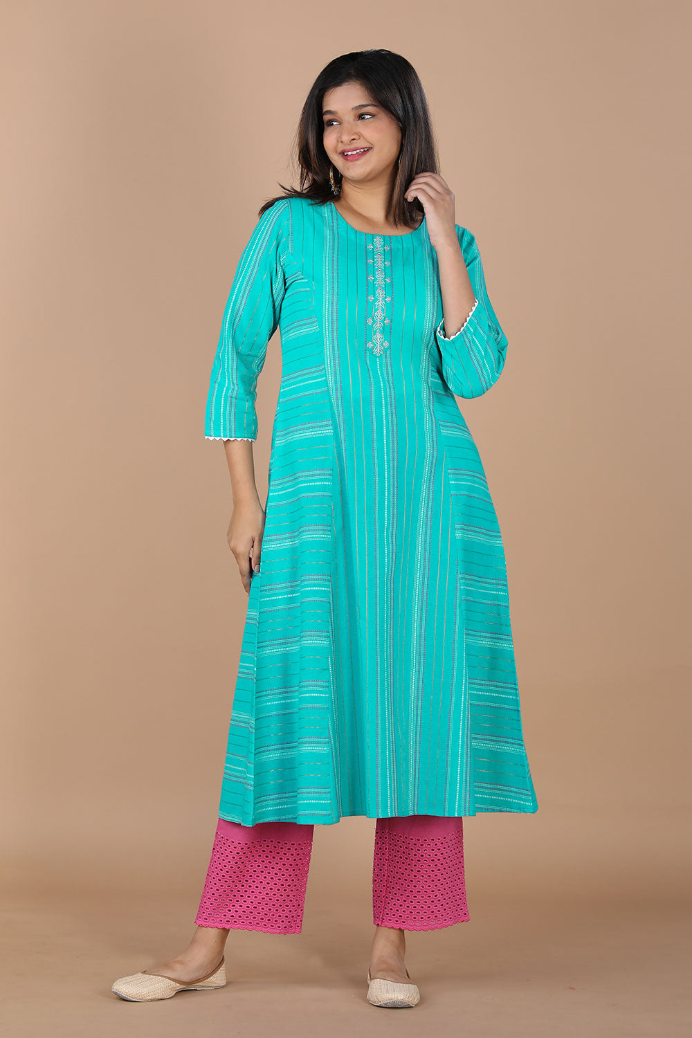 Collection of Woven Stripes kurti in a gallery layout