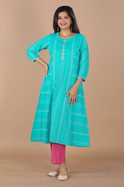 Collection of Woven Stripes kurti in a gallery layout