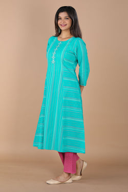 Collection of Woven Stripes kurti in a gallery layout