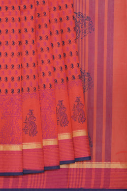 Collection of Hand block printed south cotton saree in a gallery layout