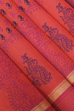 Collection of Hand block printed south cotton saree in a gallery layout