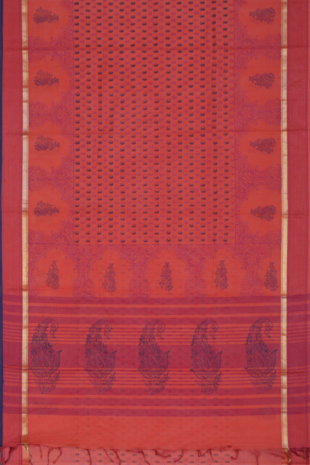 Collection of Hand block printed south cotton saree in a gallery layout