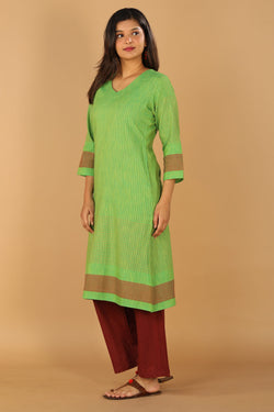 Collection of Striped south cotton kurta in a gallery layout