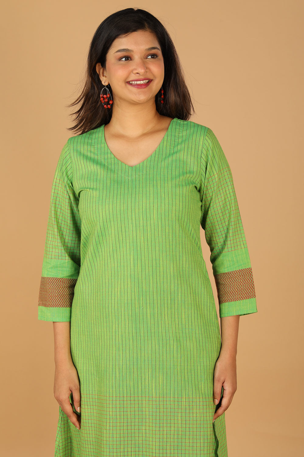 Collection of Striped south cotton kurta in a gallery layout