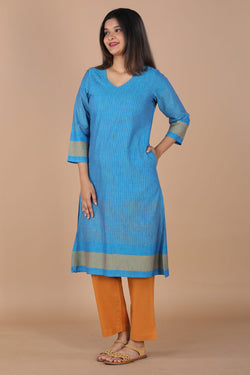 Collection of Striped south cotton kurta in a gallery layout