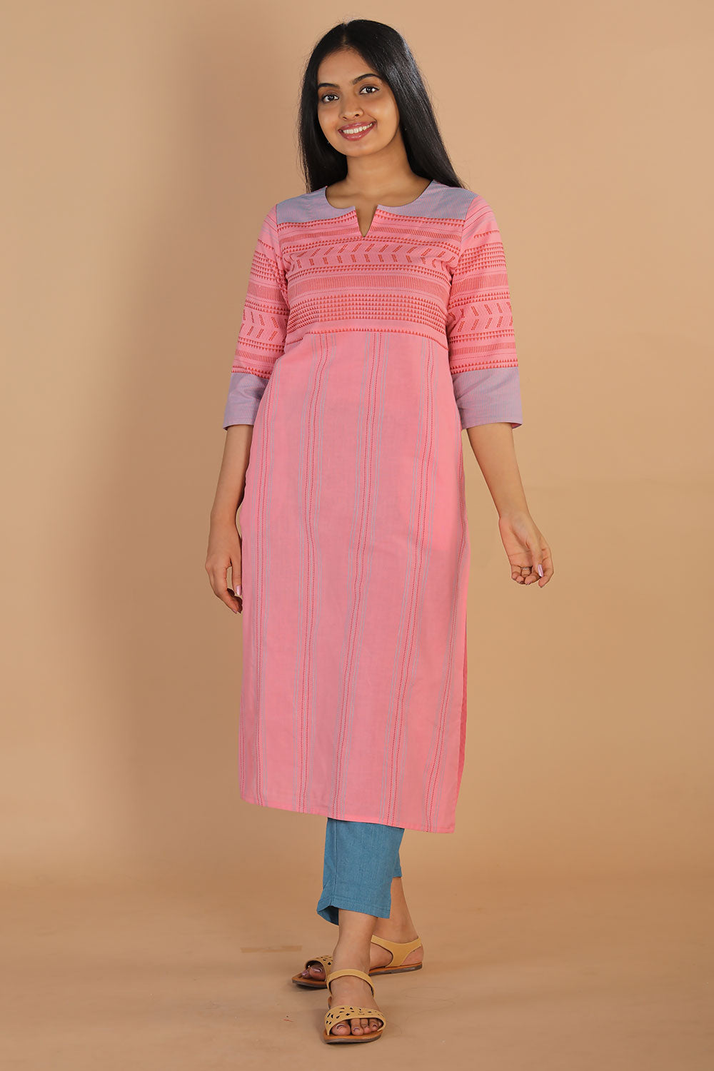 Woven ethnic kurta