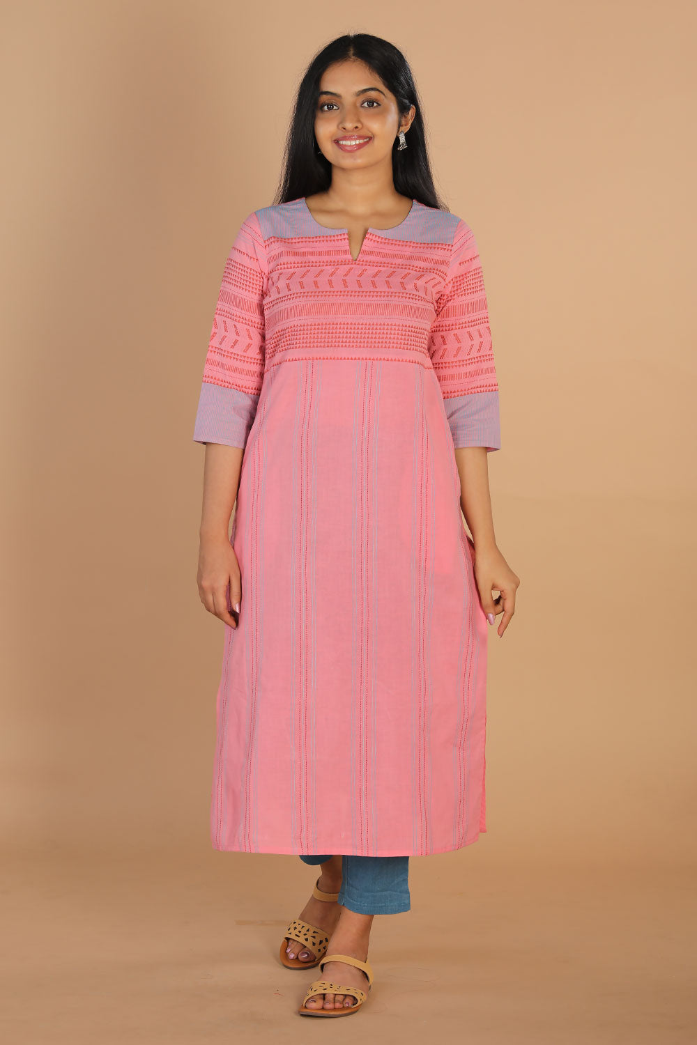 Woven ethnic kurta