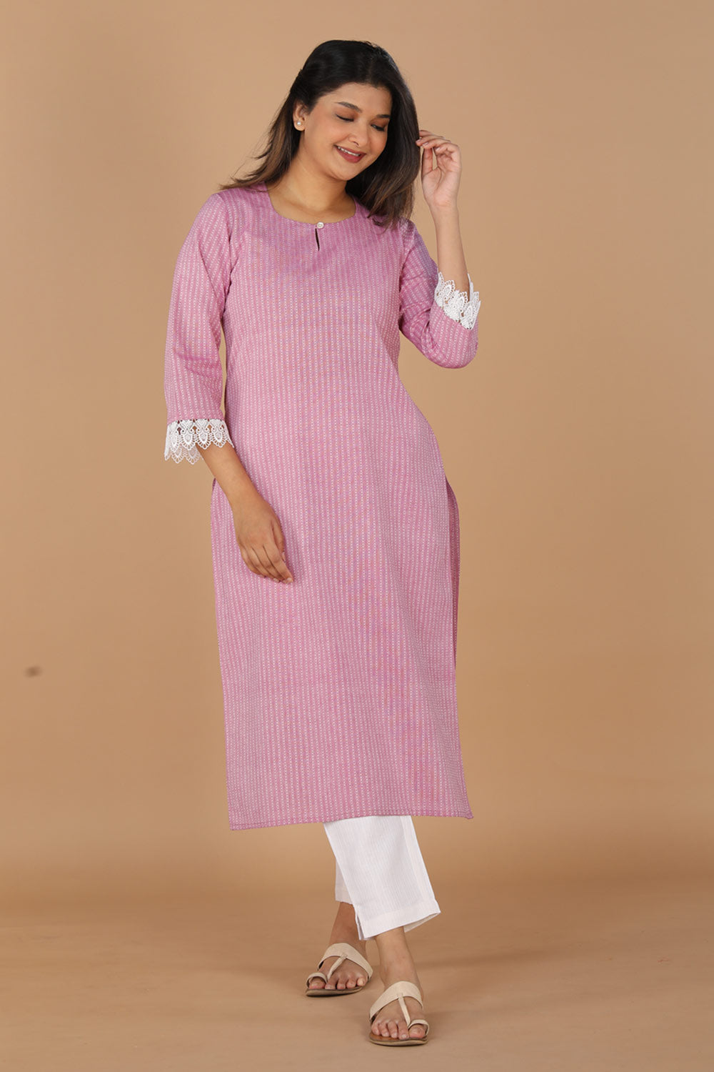 Striped south cotton kurta