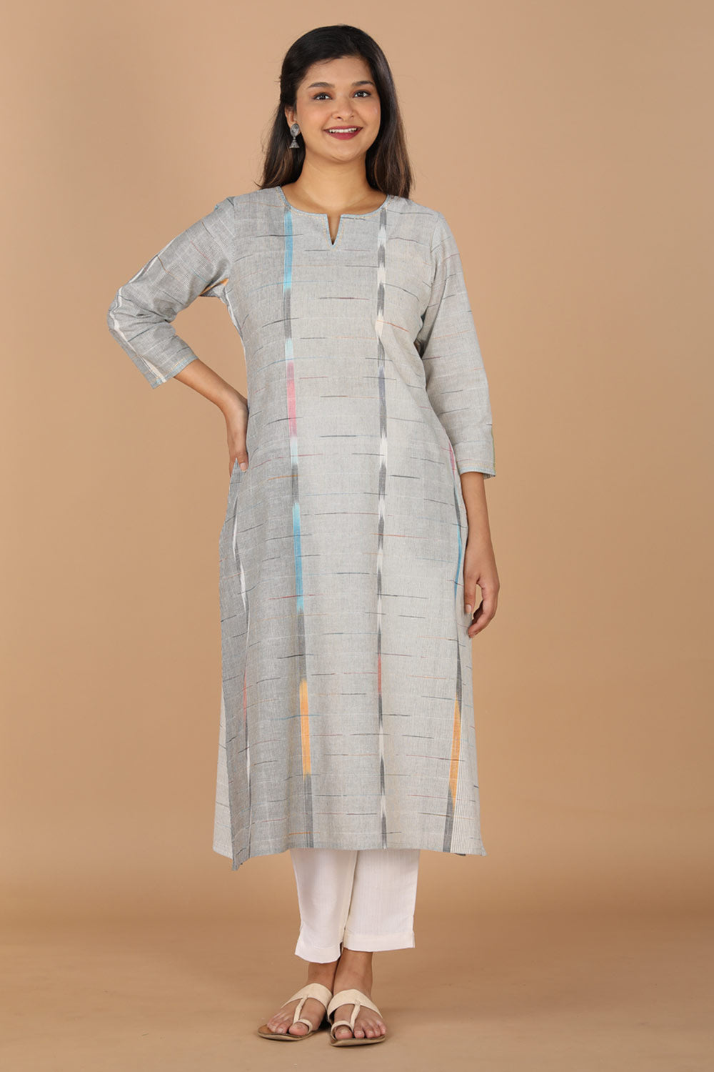 Collection of Cotton woven A line kurti in a gallery layout