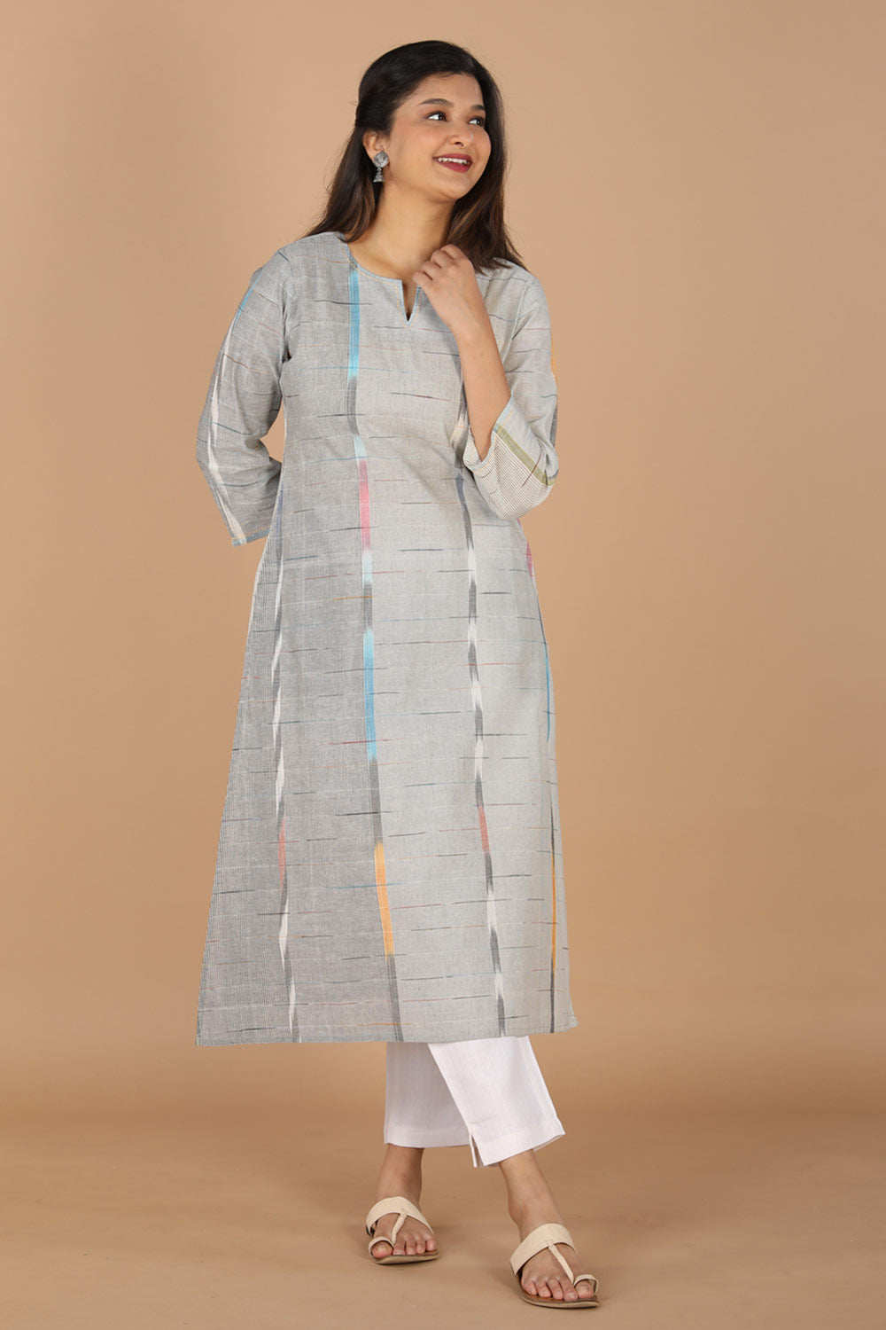 Collection of Cotton woven A line kurti in a gallery layout