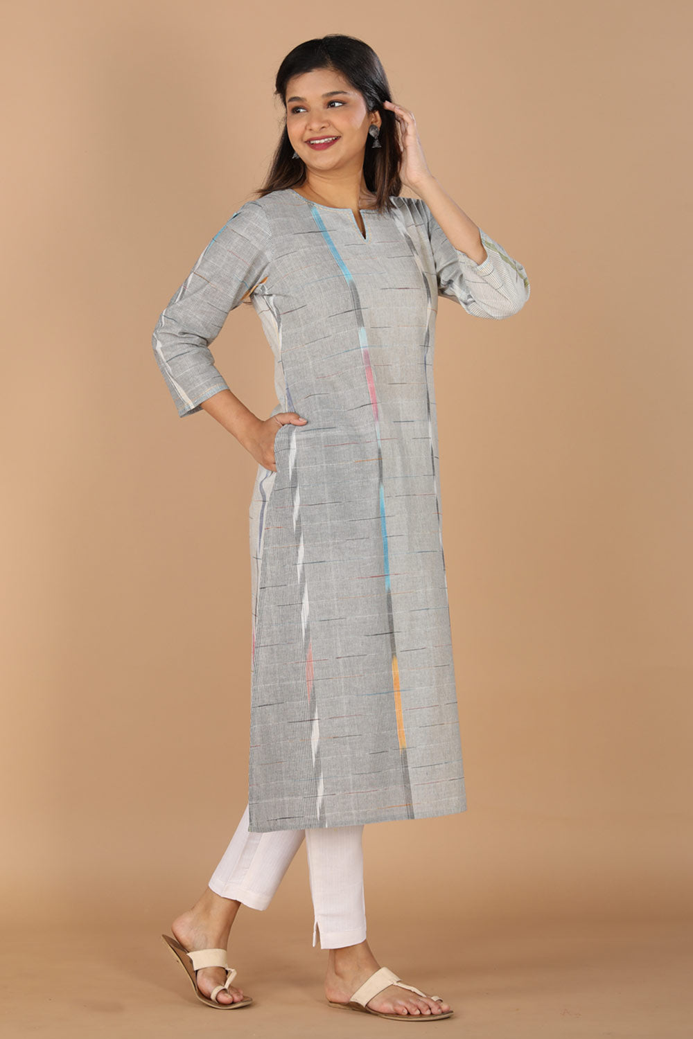 Collection of Cotton woven A line kurti in a gallery layout