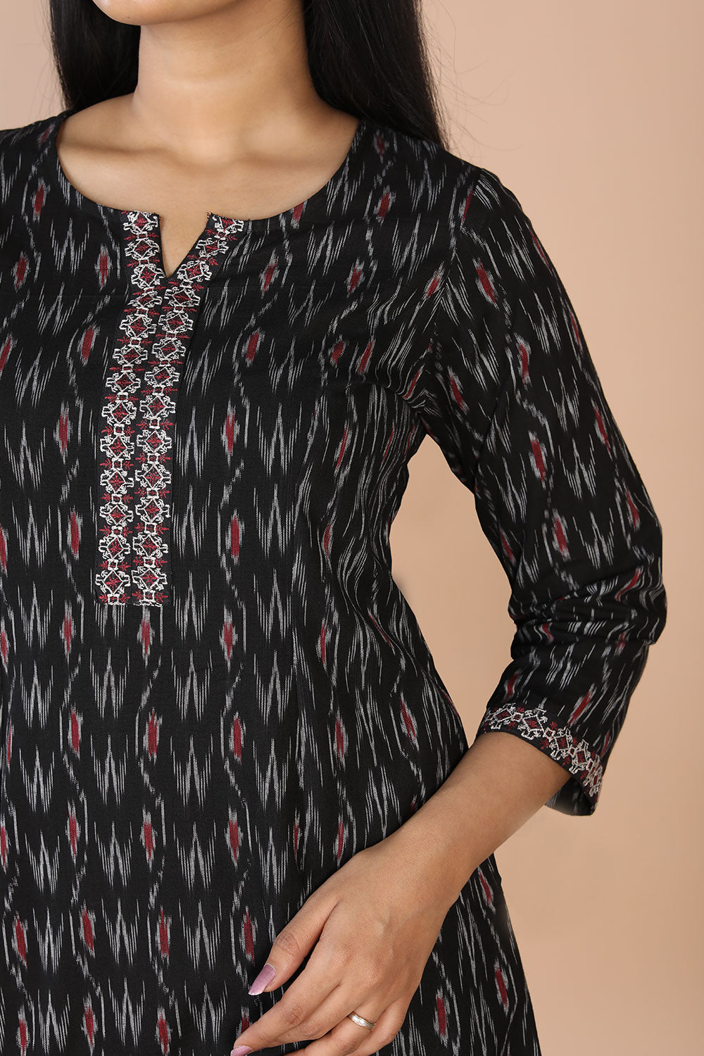 Ikat kurti neck design hotsell