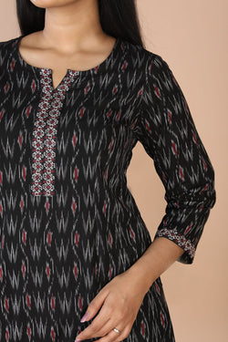 Collection of Embroidered Pochampally Ikat kurti in a gallery layout