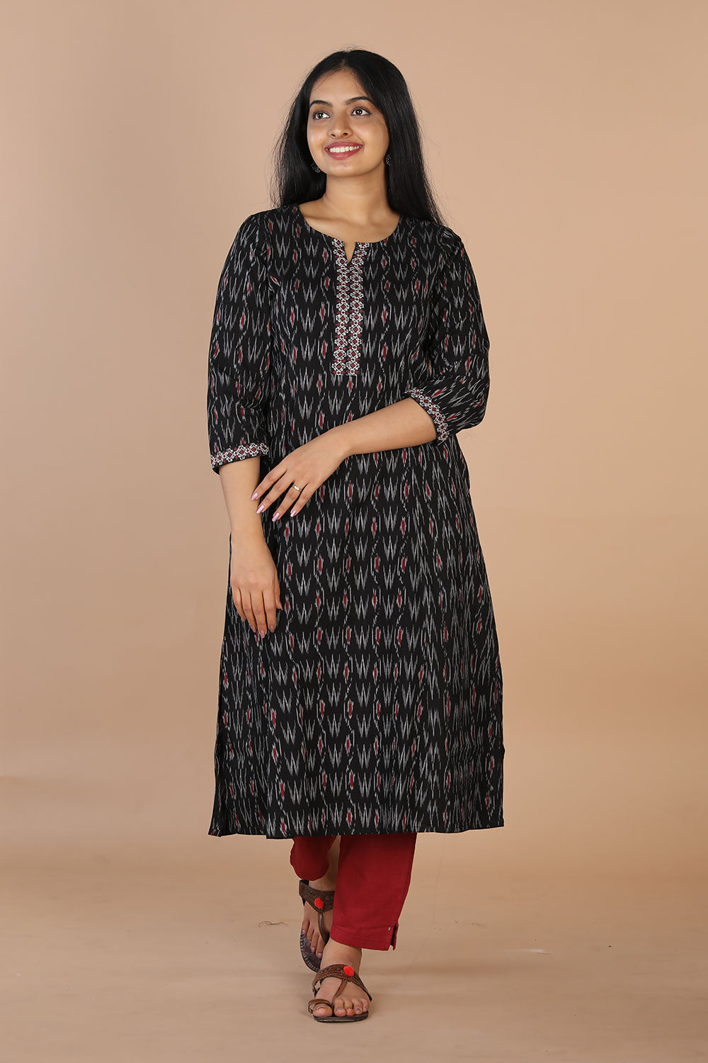 Collection of Embroidered Pochampally Ikat kurti in a gallery layout