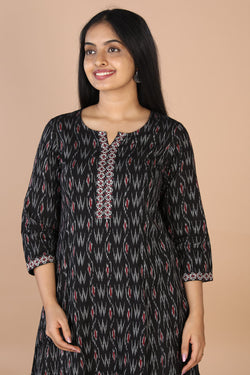 Collection of Embroidered Pochampally Ikat kurti in a gallery layout